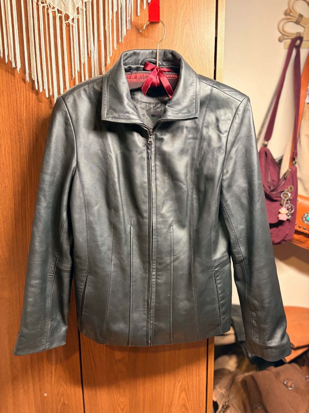Kenneth Cole Black Leather Zip Jacket